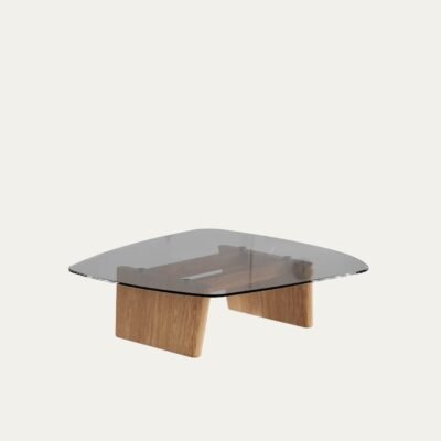 Amorf_Sehpa_Mese_Fume_Cam_Tabla_100x100_01_91aef624-a7f1-47b5-94cc-fb98085c5ced.jpg AMORPHOUS COFFEE TABLE - 100 CM, OAK, BLACK GLASS