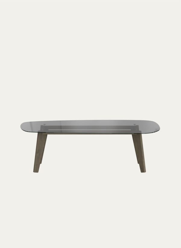 AMORPHOUS TABLE - ASHY OAK, 240 CM, SMOKED GLASS