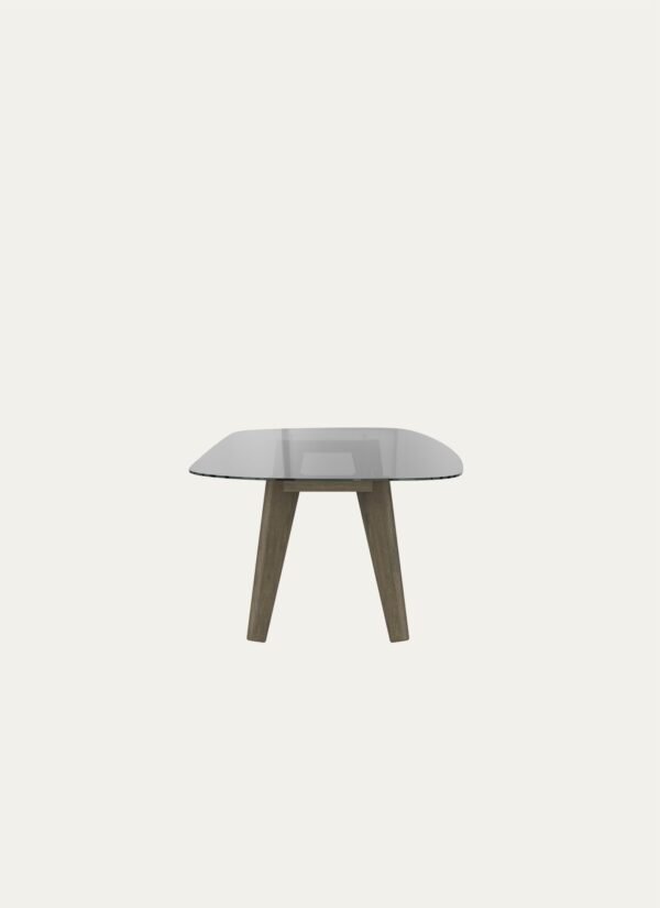 AMORPHOUS TABLE - ASHY OAK, 240 CM, SMOKED GLASS