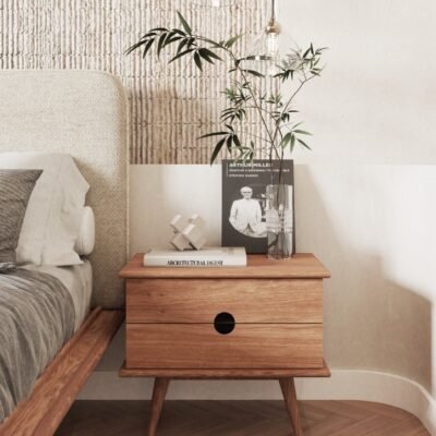 ATLAS NIGHTSTAND WITH DRAWERS - 51 CM