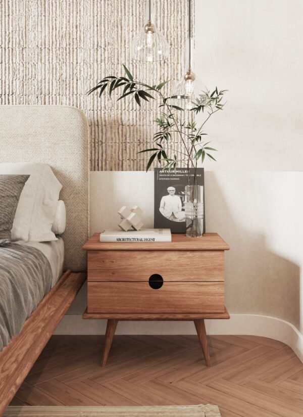ATLAS NIGHTSTAND WITH DRAWERS - 51 CM