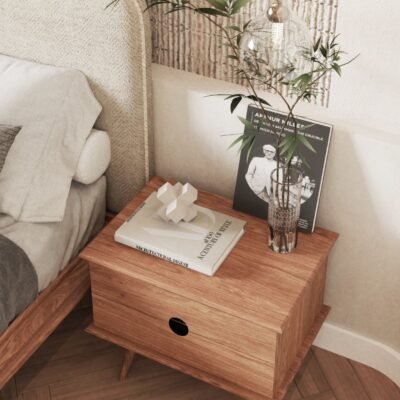 ATLAS NIGHTSTAND WITH DRAWERS - 51 CM