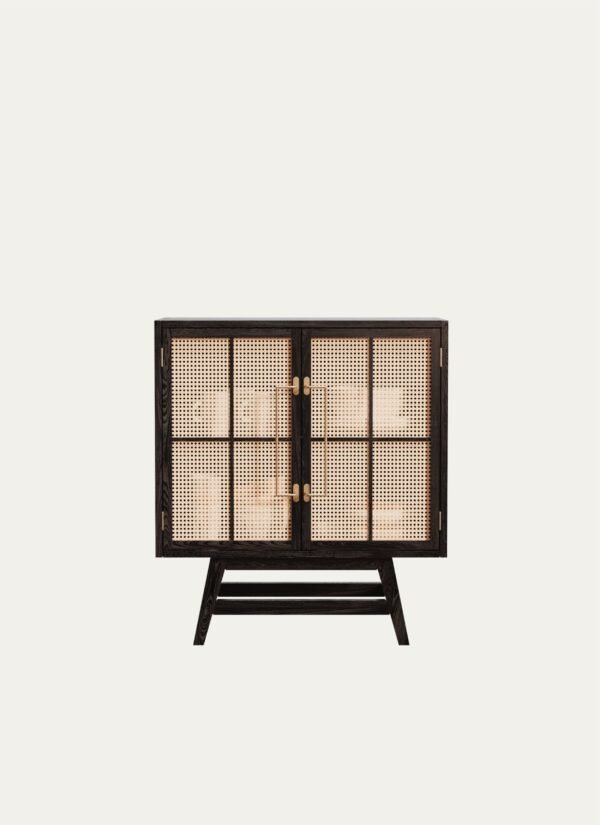 Buffet Table with Cane Work 80 x 90 cm Polished
