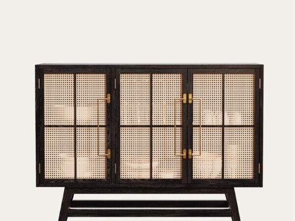 Bufet_Amerikan_Cilali_3Kapakli_Hazeranli_01.jpg Buffet Table with Cane Work 120 x 90 cm Polished