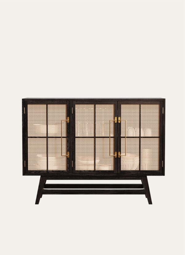Buffet Table with Cane Work 120 x 90 cm Polished