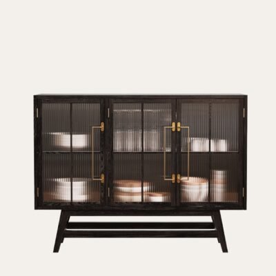 Buffet with Grooved Design 120 x 90 cm Polished