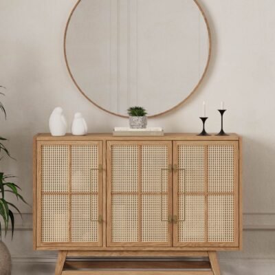 Buffet with Grooved Design 120 x 90 cm