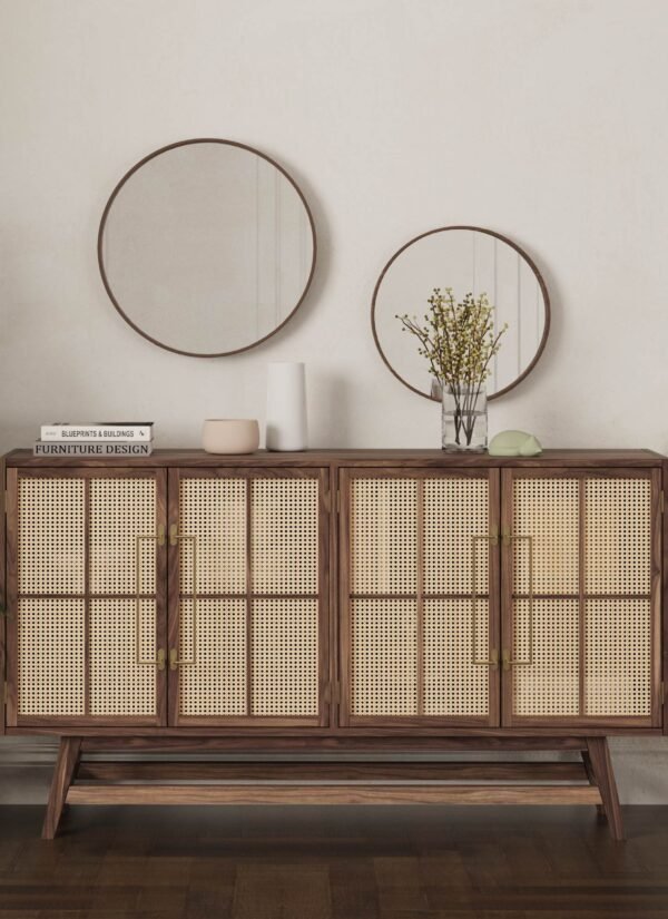 Buffet Table with Cane Work 120 x 90 cm