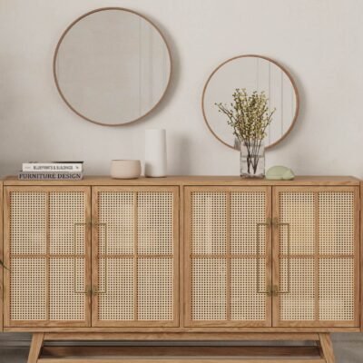 Buffet Table with Cane Work 120 x 90 cm