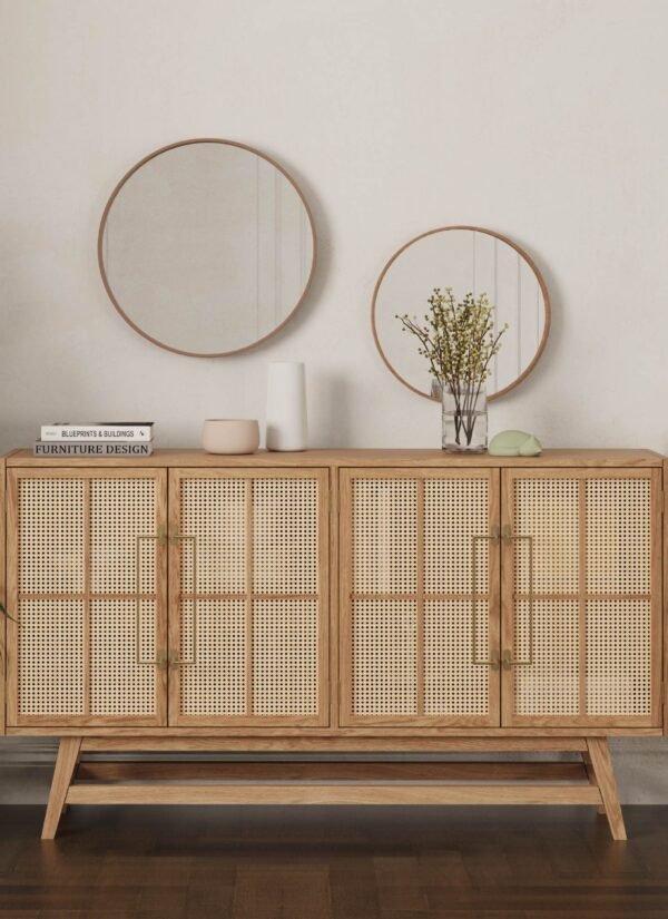 Buffet Table with Cane Work 120 x 90 cm
