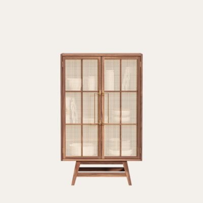 BUFFET CABINET WITH WICKERWORK 80 X 130 CM