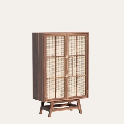 BUFFET CABINET WITH WICKERWORK 80 X 130 CM