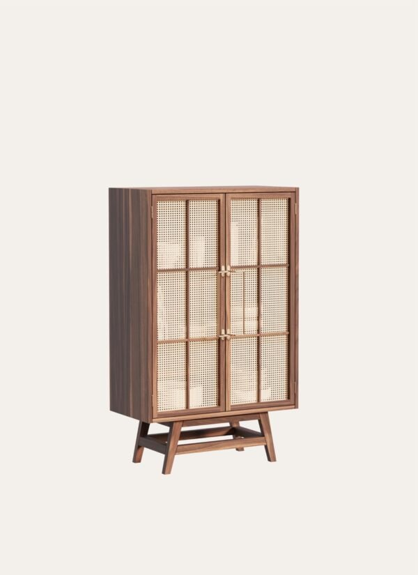 BUFFET CABINET WITH WICKERWORK 80 X 130 CM