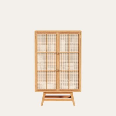 BUFFET CABINET WITH WICKERWORK 80 X 130 CM