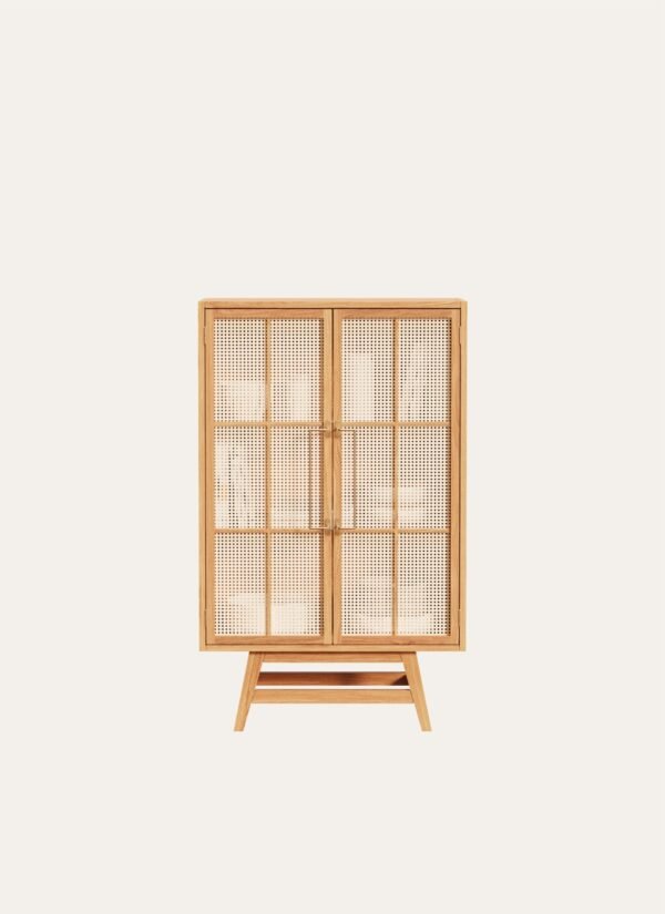 BUFFET CABINET WITH WICKERWORK 80 X 130 CM